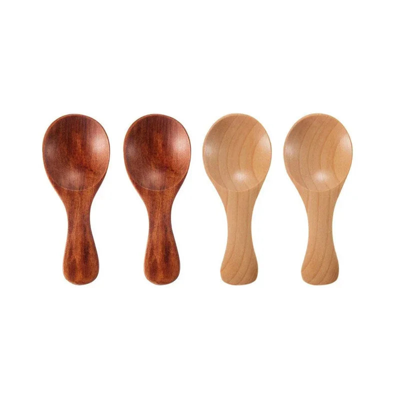 4x Mini Holzlöffel – Für Gewürze, Tee & Zucker