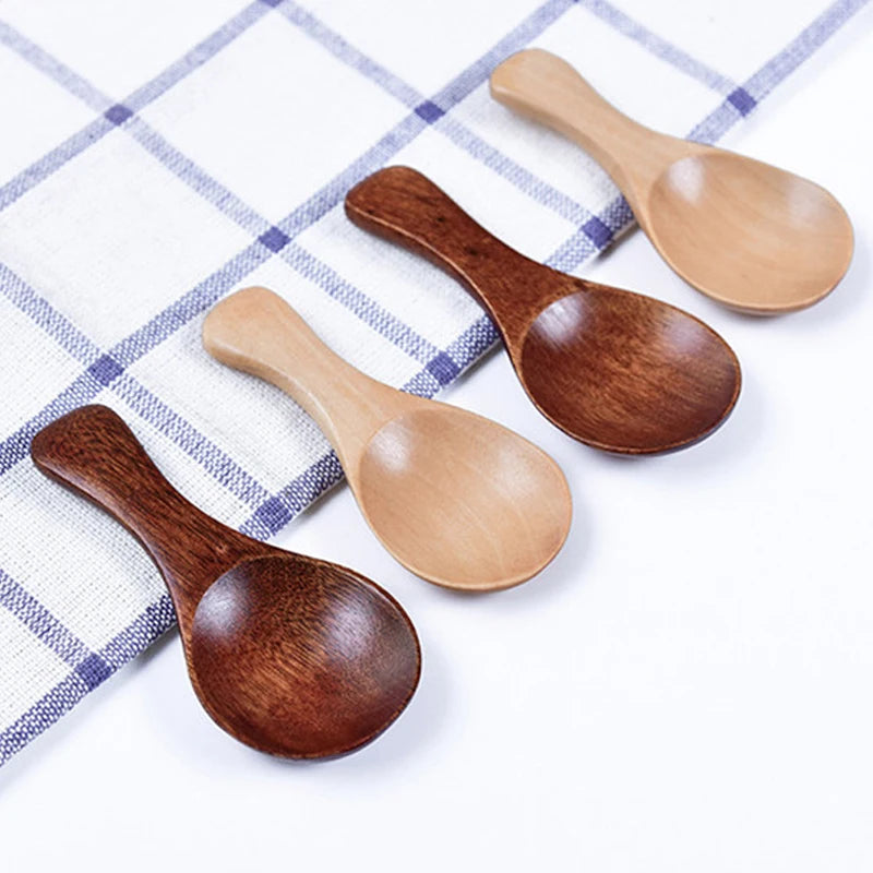 4x Mini Holzlöffel – Für Gewürze, Tee & Zucker