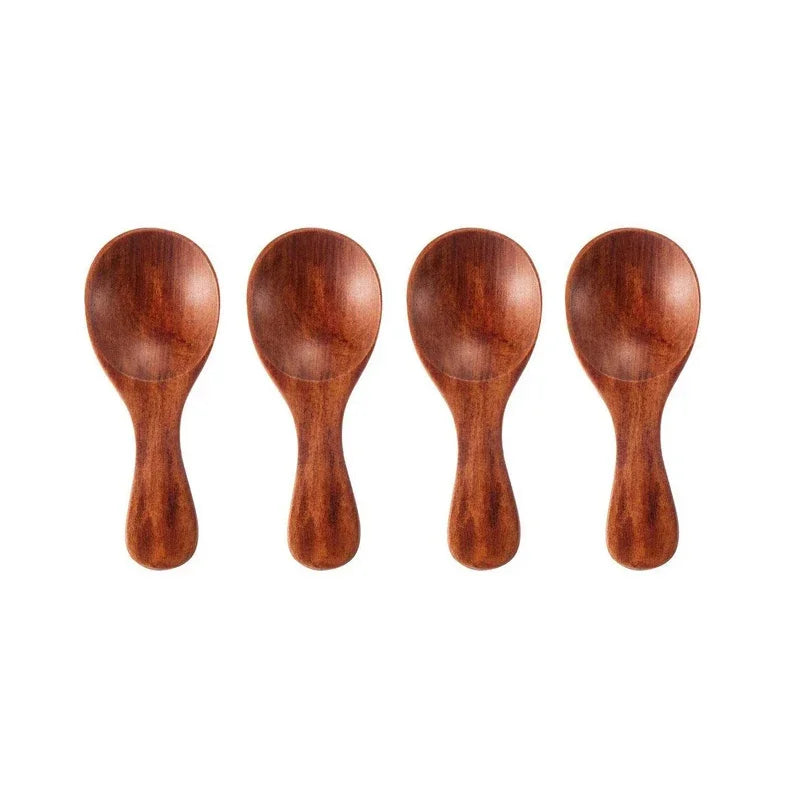 4x Mini Holzlöffel – Für Gewürze, Tee & Zucker