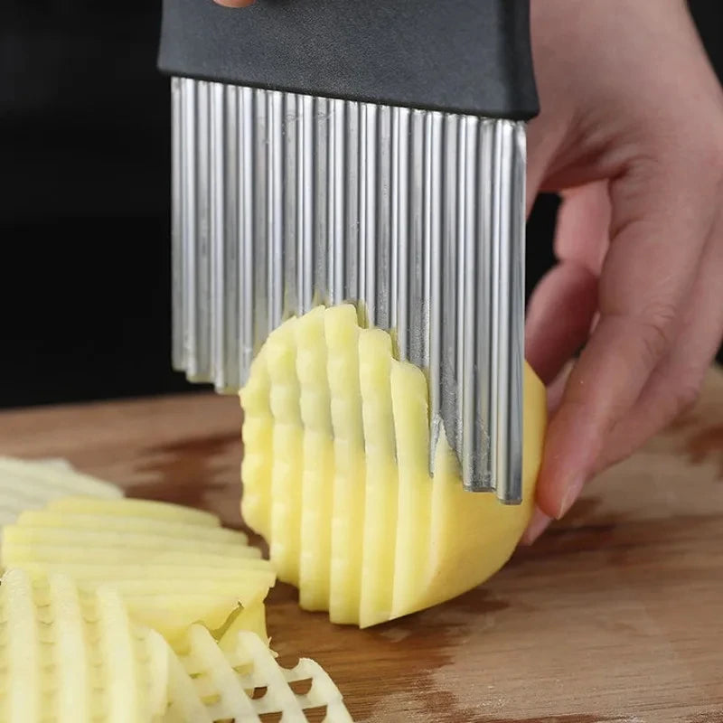 Edelstahl Kartoffelchips-Schneider – Wellenmesser für Crinkle Chips